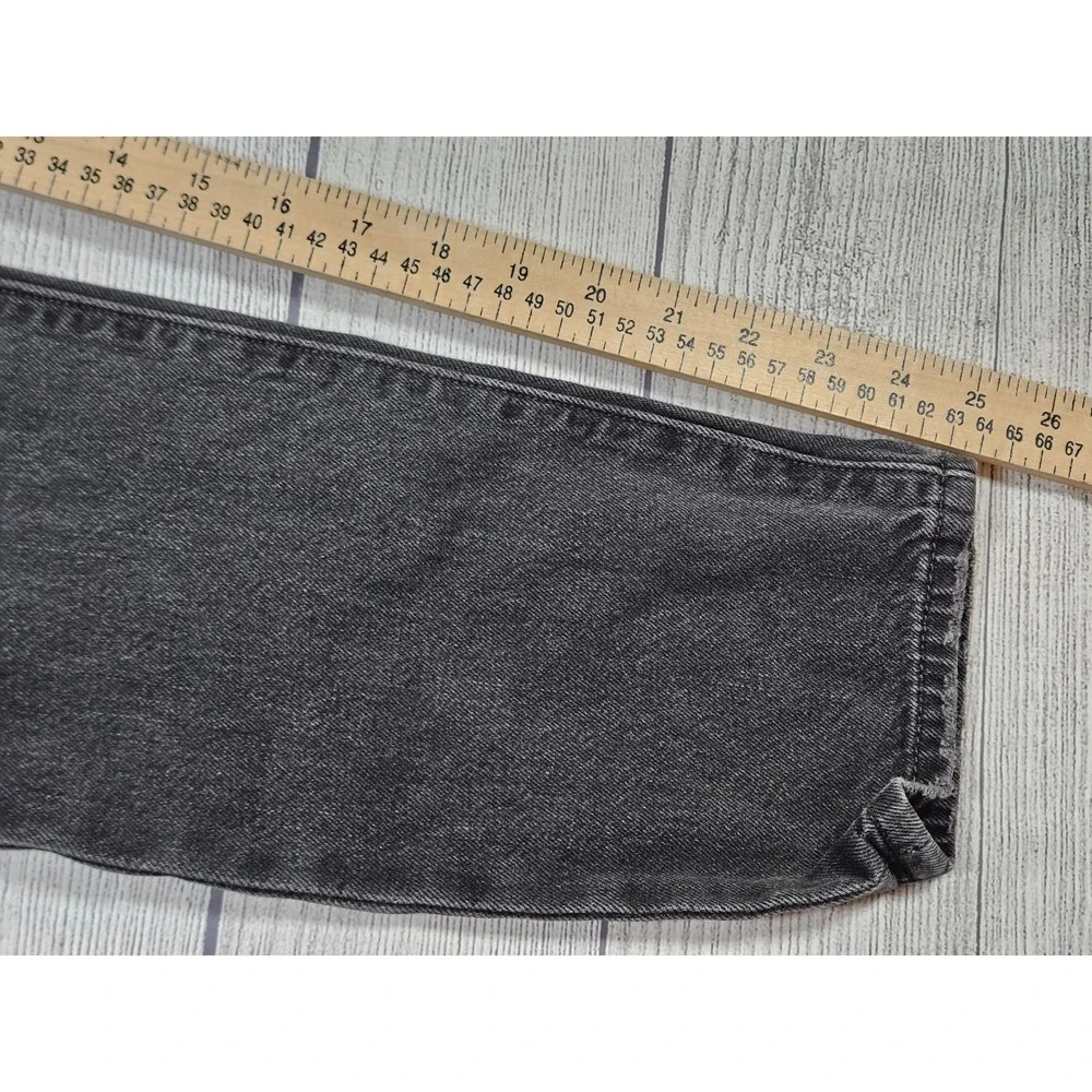 Levi's 501 Skinny Premium Jeans Womens 29x28 Black Distressed Mom Denim Pants